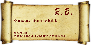 Rendes Bernadett névjegykártya